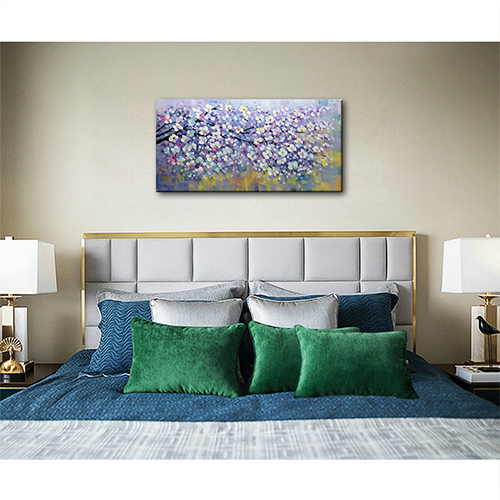 Canvas Wall Art Purple Abstract Painting Floral Canvas Wall Art