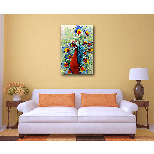 Wall Art Decor Canvas Paintings Cheap Peacock Knife Painting