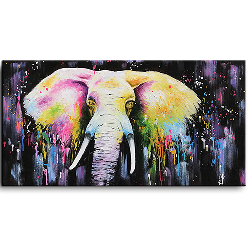 Oil Paintings On Canvas Wall Art Big Pink Elephant Wall Art