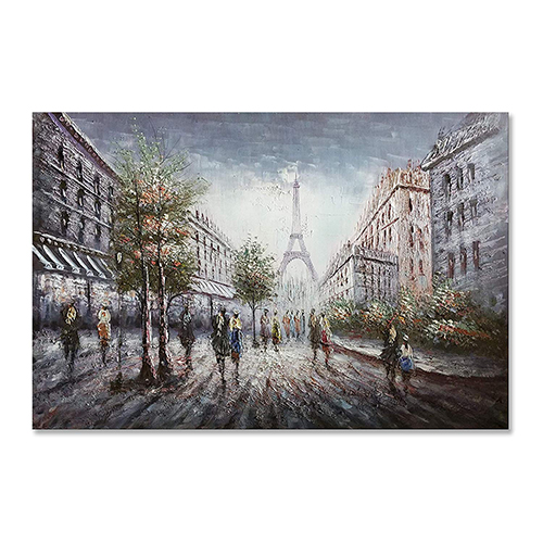 Canvas Art Painting Large Abstract Painting City White Grey Wall Art