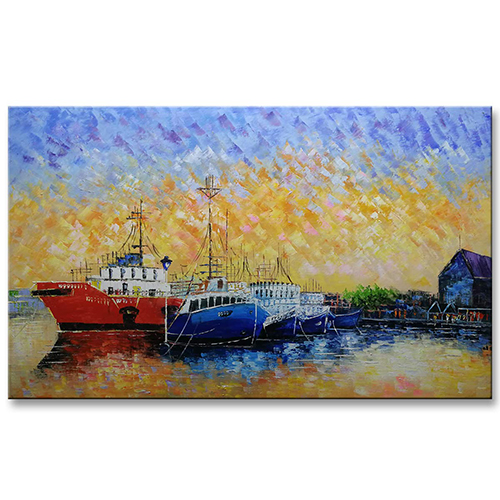 Canvas Painting Wall Art Hand Painted Boat Painting Images