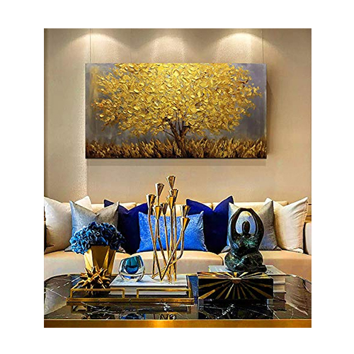 Acrylic Wall Painting Hand Painted Gold Foil Canvas Art