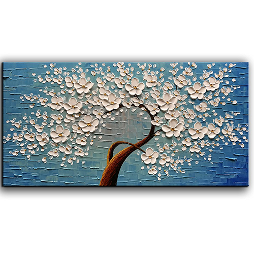 Canvas Knife Painting Artwork Contemporary Abstract Flower Art
