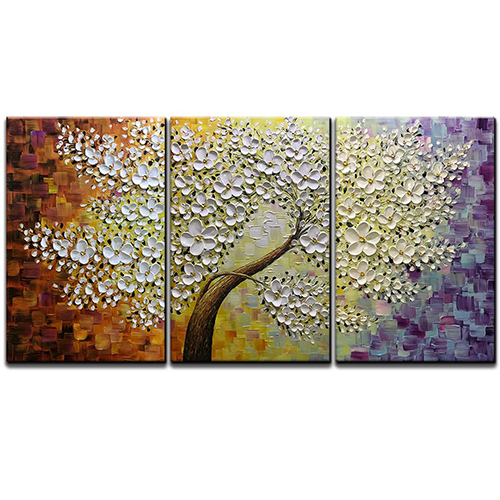 Paintings On Canvas Floral Triptych Wall Art