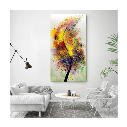 Oil Painting Canvas Modern Feather Wall Art Colorful Artwork