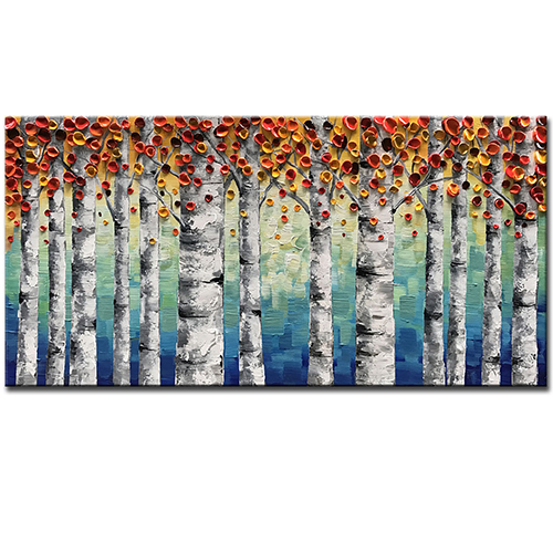 Canvas Wall Paintings Original Aspen Tree Wall Art Nordic Forest Canvas