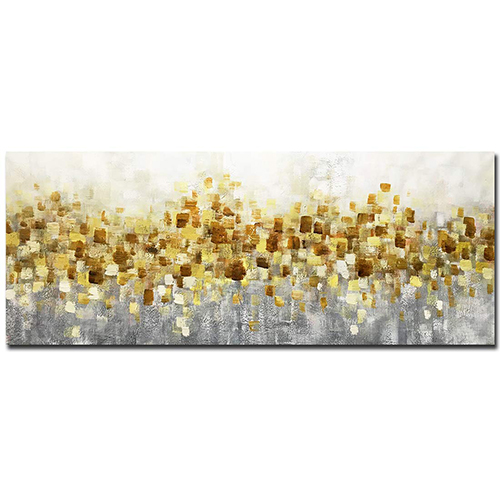 Canvas Oil Paintings Cheap Grey And Gold Abstract Painting