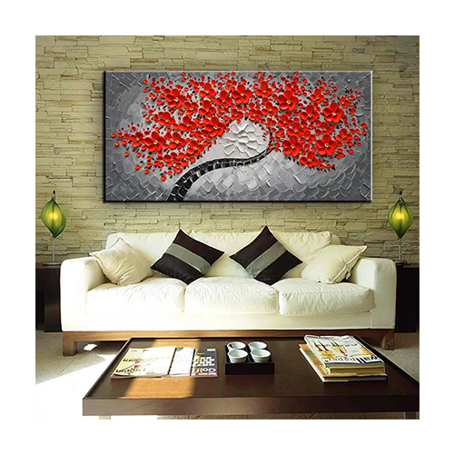 Wall Painting Decor Modern Red And Grey Canvas Wall Art