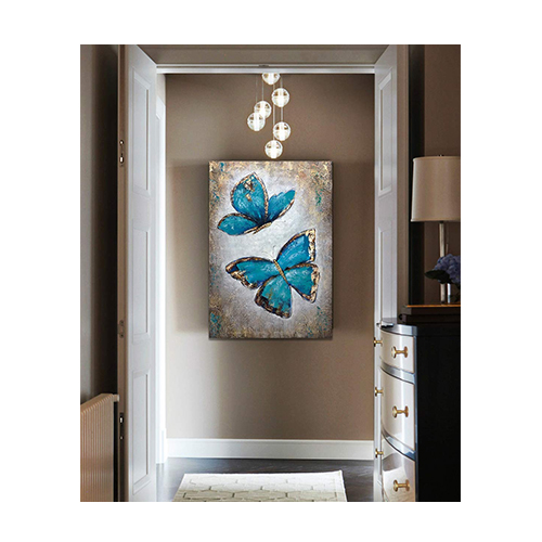 Oil Painting On Wall Modern Blue Butterfly Paintings