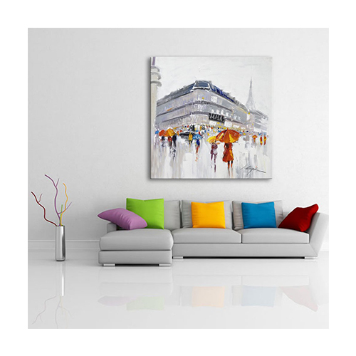 Canvas Oil Paintings Cheap City Abstract Painting