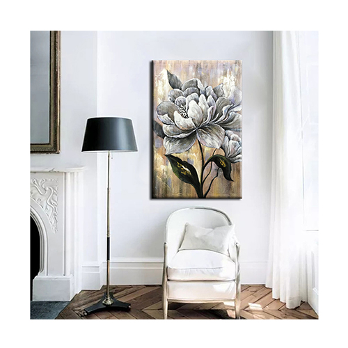 Canvas Paintings Large Grey And White Flower Wall Art