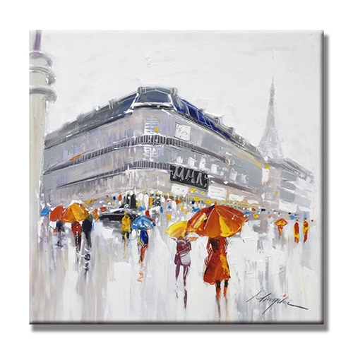 Canvas Oil Paintings Cheap City Abstract Painting