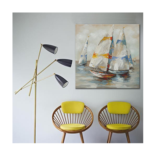 Knife Painting Cheap Boat Canvas Pictures Square Canvas Painting