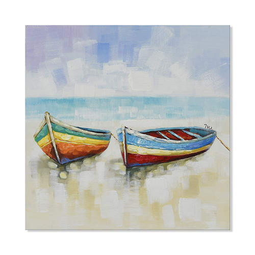 Knife Painting Cheap Boat Canvas Pictures Square Canvas Painting