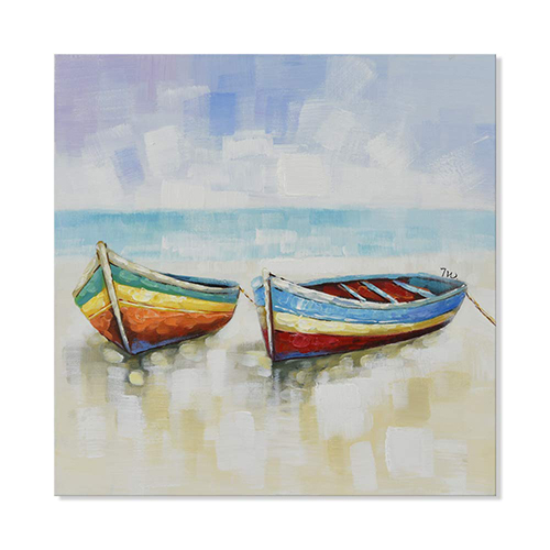 Knife Painting Cheap Boat Canvas Pictures Square Canvas Painting