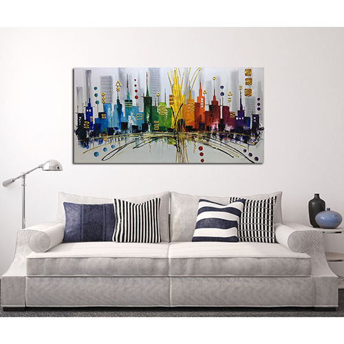 Painting Canvas Art Big City Paintings Canvas Abstract Art Horizontal