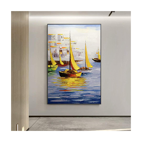 Canvas Paintings Modern Palette Knife Sailboat Wall Art