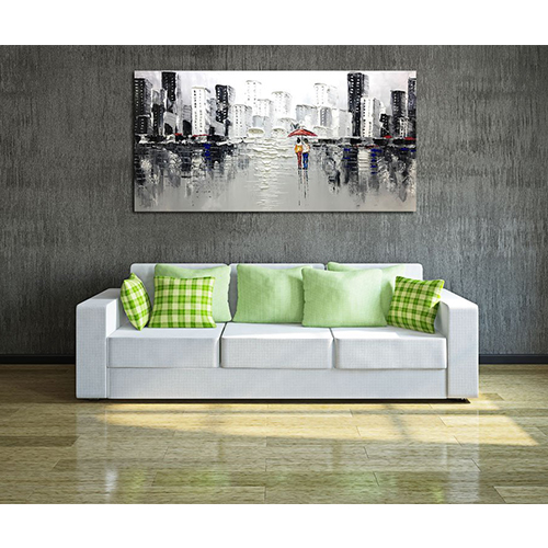 Acrylic Painting On Canvas Contemporary Abstract Cityscape Art