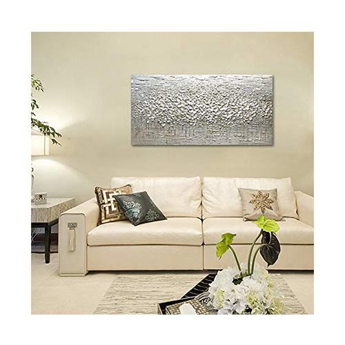 Painting On Canvas Cheap White Wall Art For Living Room