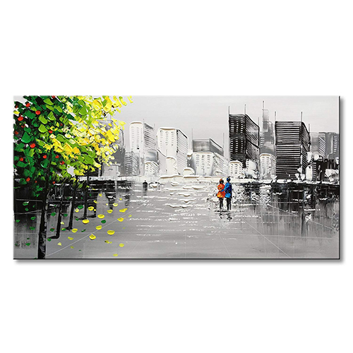 Knife Painting Hand Painted Cityscape Canvas Art