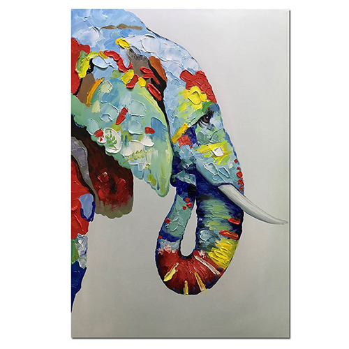Acrylic Canvas Painting Contemporary Colorful Elephant Painting