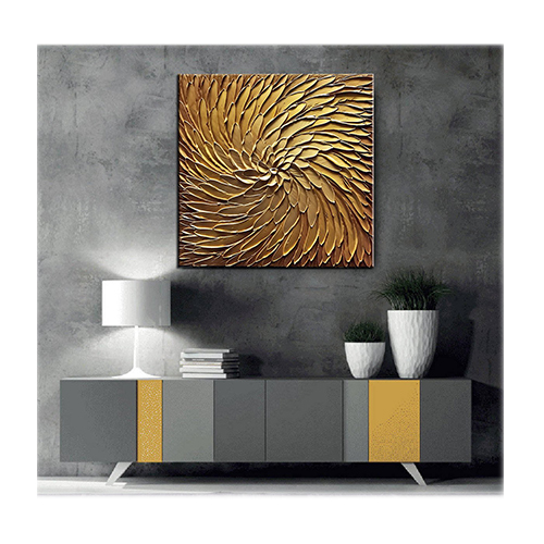 Canvas Painting Art Extra Large Silver Gold Wall Art