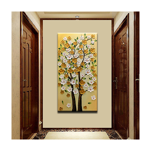 Home Decor Painting Gold And White Canvas Wall Art