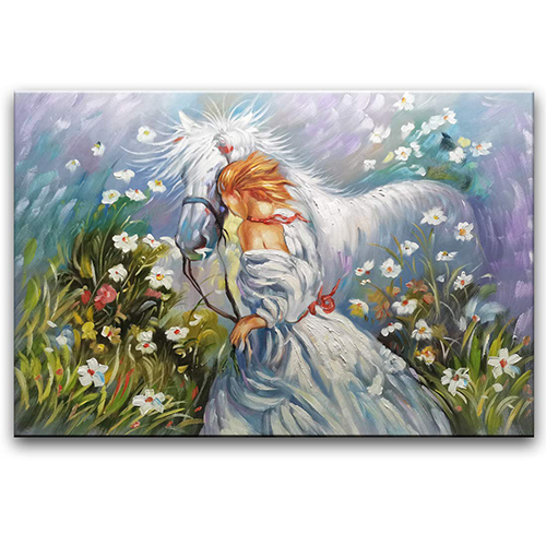Canvas Knife Painting Artwork Cheap Canvas Painting Girl