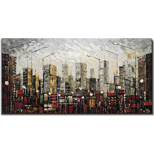 Painting Canvas Artwork Modern Abstract Painting City