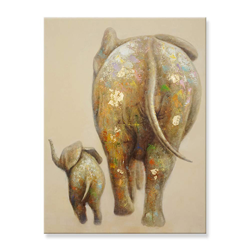 Artwork Wall Art Original Canvas Wall Art Elephants