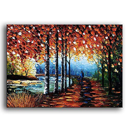Painting Canvas Artwork Large Contemporary Lake Scene Wall Art