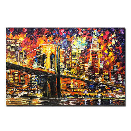 Canvas Room Decor Hand Painted Bridge Art