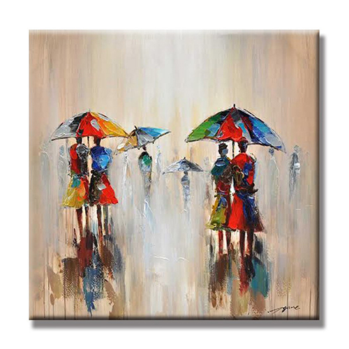 Canvas Knife Painting Big Man And Woman Abstract Painting