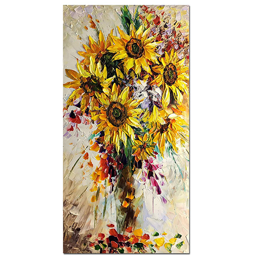 Canvas Room Decor Hand Painted Sunflower Oil Painting On Canvas