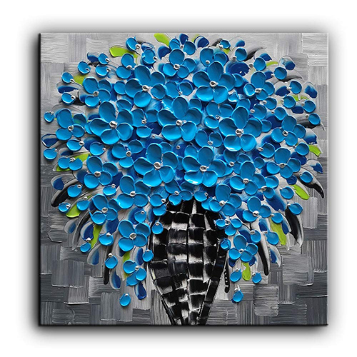 Oil Paintings Canvas Big Black And Blue Wall Art