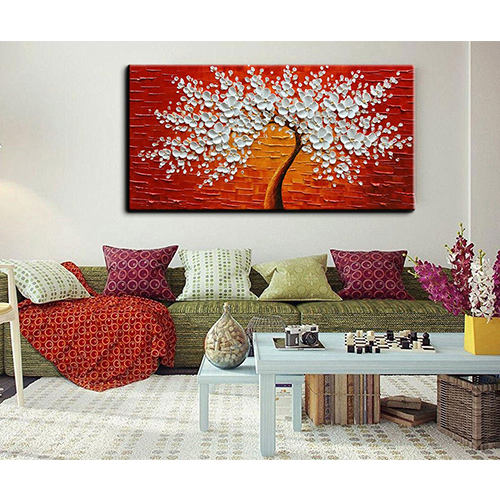 Painting Wall Decor Art Abstract White Floral Canvas Wall Art