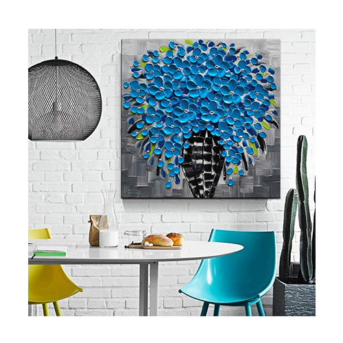 Oil Paintings Canvas Big Black And Blue Wall Art