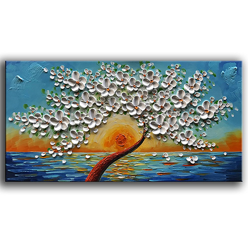 Painting Artwork Abstract Sunrise Acrylic Painting