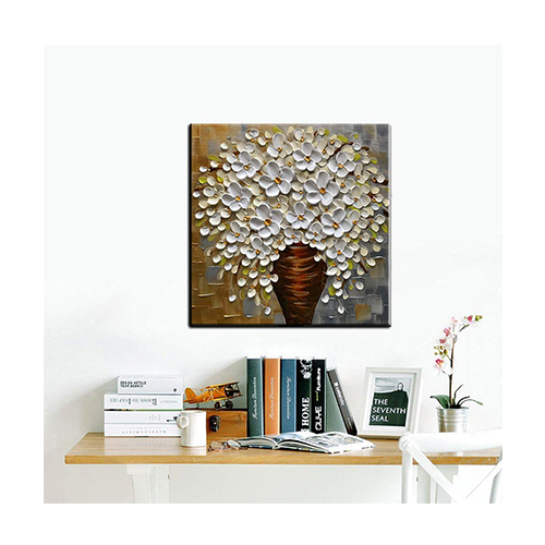 Wall Art Canvas Painting Tree Oil Painting White Flower Painting