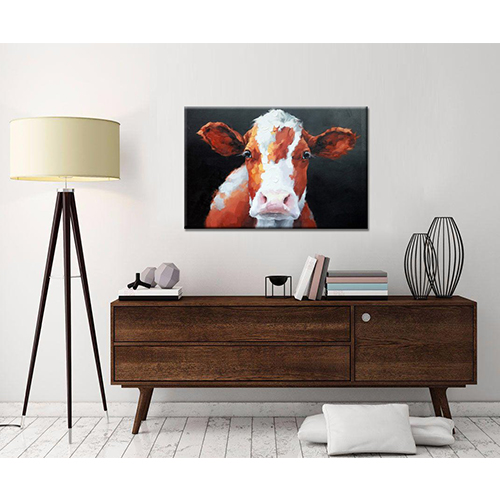Canvas Art Painting Large Cow Face Painting On Canvas