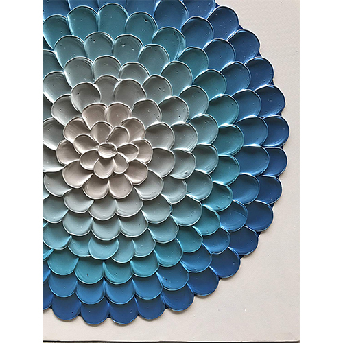 Wall Art Decor Painting Large Blue Silver Abstract Painting