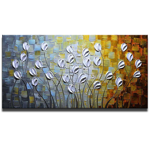 Artwork Painting Big Blue White Wall Art