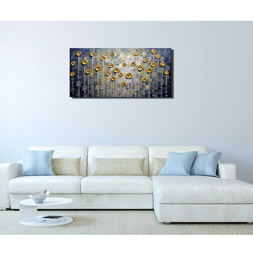 Wall Art Artwork Gold Wall Art Decor Hand Painted Big Wall Art