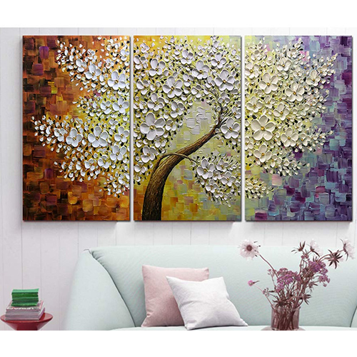 Paintings On Canvas Floral Triptych Wall Art