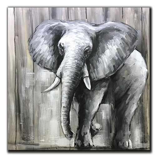 Art Oil Painting Cheap Elephant Painting Images Square Canvas Wall Art