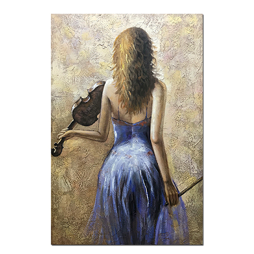 Palette Painting Big Abstract Violin Painting Girl Painting On Canvas
