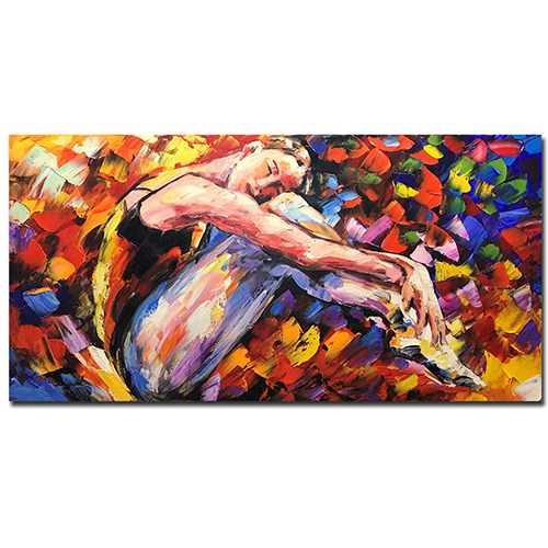 Oil On Canvas Modern Girl Canvas Wall Art Modern Colorful Wall Art