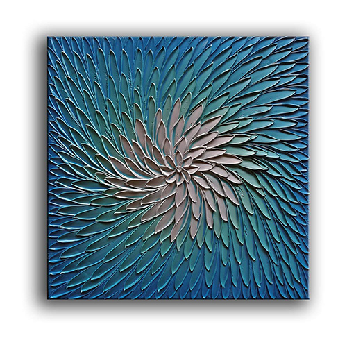 Acrylic Painting Large Contemporary Blue White Wall Art