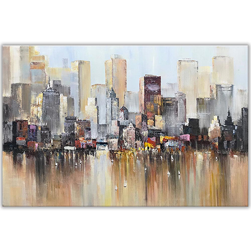 Canvas Art Cheap Wall Art City Hand Painted Picture