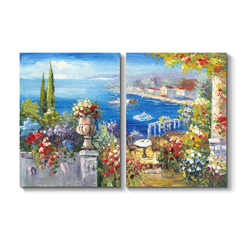 Paintings On Canvas Abstract Two Piece Paintings Coastal Art Decor